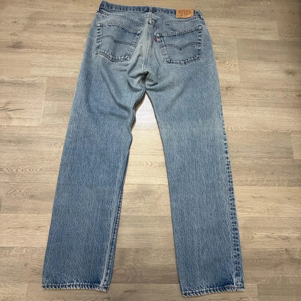 Vintage 1983 Levi's 501 Jeans Mens 35x32 Faded Blue USA Button Fly Denim